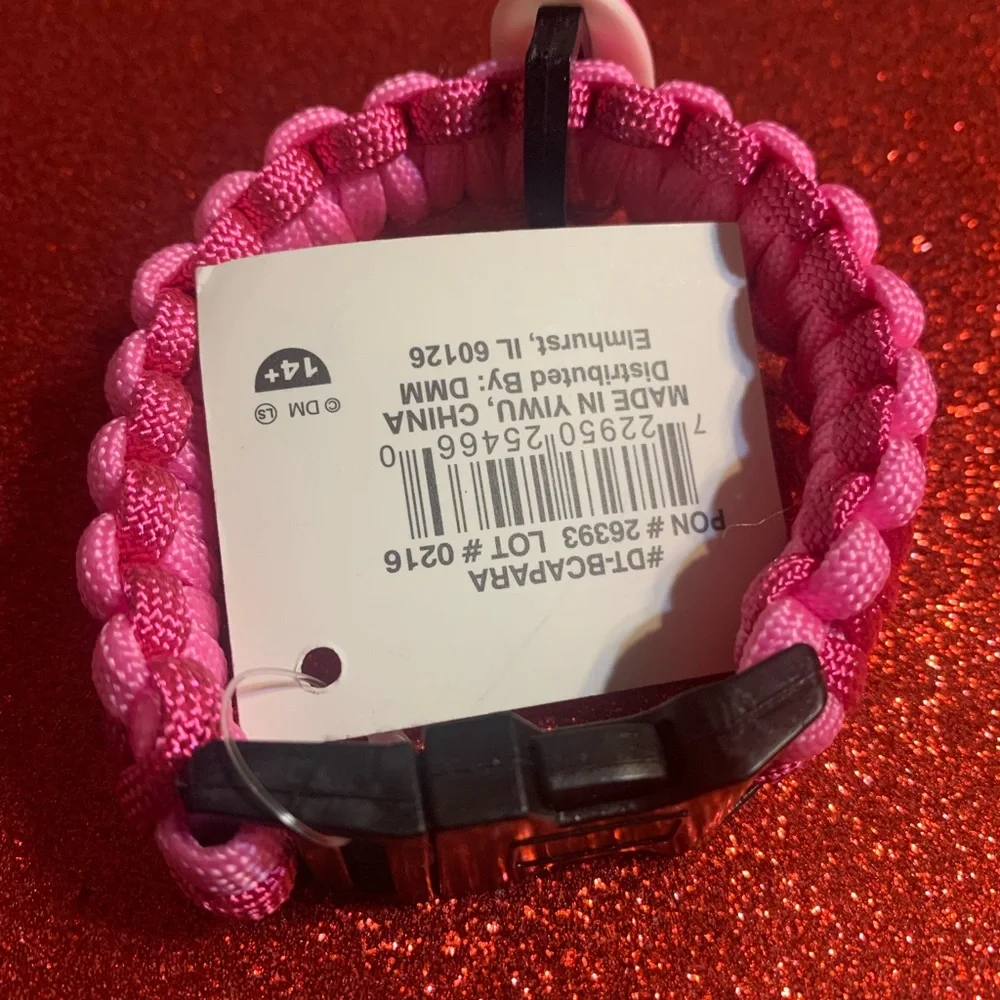 Pink Awareness Paracord Bracelet Brand New with tags